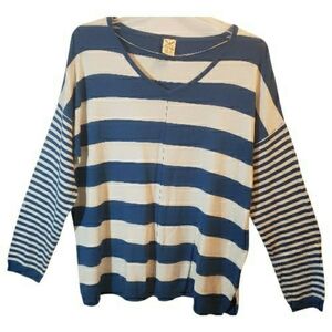 Faded Glory womens XXL blue/white striped pullover top. 7035